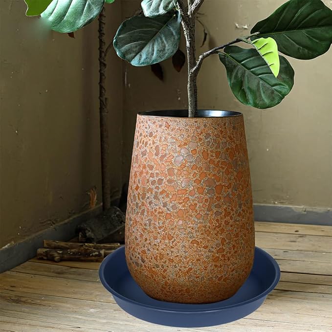 6 Pack of 8 inch Plant Saucer Blue, Plastic Plant Water Tray 8 inch Round, Flower Plant Saucers for Indoors, Dlant Dishes Saucer for Planter 7"/8" (8", Blue)