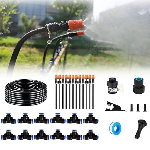 Drip Irrigation System,Automatic Irrigation System With Replaceable 360-degree Bending.Orange Atomization Nozzle For Watering System For Garden Plant.