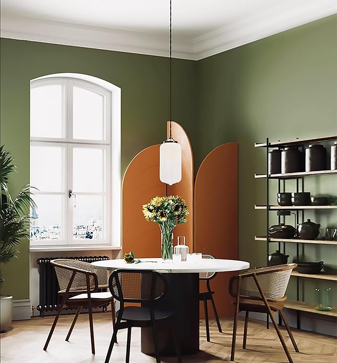 Dimoon 236''x17.7'' Green Peel and Stick Wallpaper Contact Paper Modern Self Adhesive Wall Paper Removable Renter Friendly Textured Solid Color Shelf Cabinet Vinyl Roll (236''x17.7'',Olive Green)