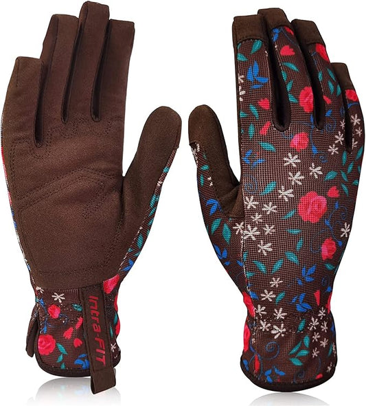 Gardening Gloves for Women, Synthetic Leather Comfortable Breathable Non-Slip Flexible,for Gardening/Yard/Working