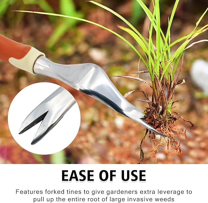 Gardening Tools, 6 Pack Stainless Steel Garden Tool Set with Non-Slip Rubber Grip, Ideal Gardening Gifts for Women