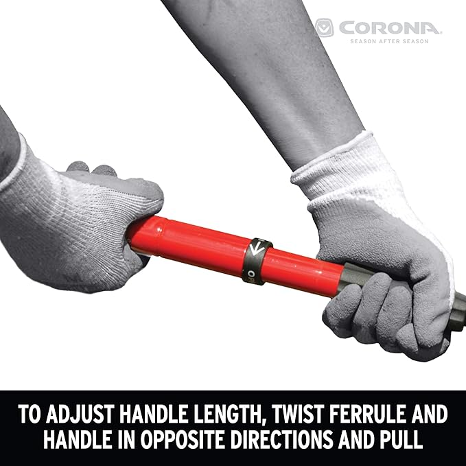 Corona GT 3070 Extendable Handle Cultivator, Red, 18"-32"