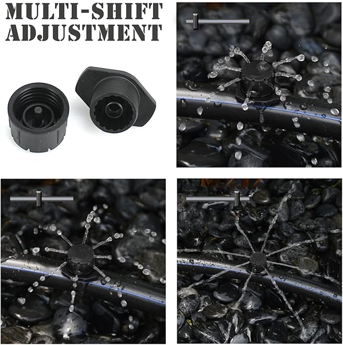 100Pcs Drip Irrigation Emitters,Adjustable Irrigation Drippers Sprinklers,1/4 Inch Emitters Micro Drip for Watering System