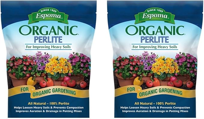 Espoma Organic Perlite; All Natural and Approved for Organic Gardening. Helps Loosen and Aerate Heavy Soils, Prevent Compaction & Promotes Root Growth – Pack of 2