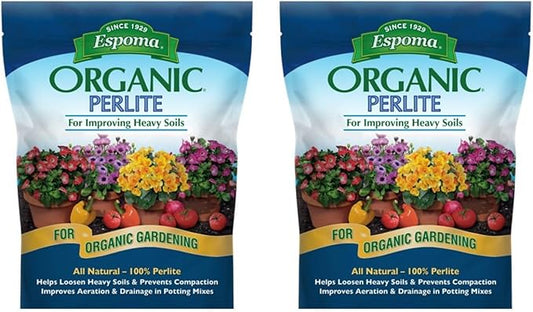 Espoma Organic Perlite; All Natural and Approved for Organic Gardening. Helps Loosen and Aerate Heavy Soils, Prevent Compaction & Promotes Root Growth – Pack of 2