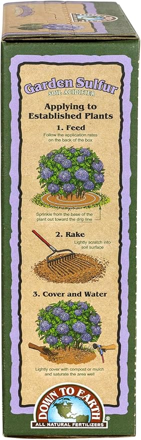 Down to Earth Garden Sulfur Soil Acidifier, 5 lb for Hydrangeas, Berries, Evergreens, Soil pH Adjuster