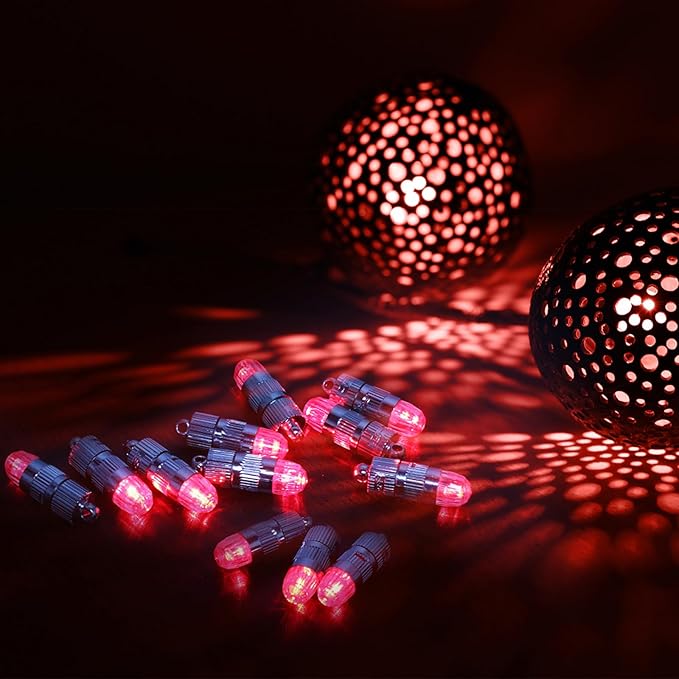 SumDirect Pack of 30 LED Mini Non-Blinking Lights for Paper Lanterns Balloons Floral Wedding Halloween Christmas Party Decoration Centerpieces (30, Red)