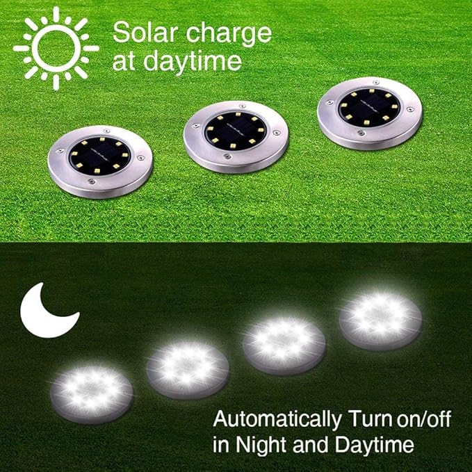 ZGWJ Solar Ground Lights,16 Pack Waterproof Solar Garden Lights, Upgraded Outdoor Garden Waterproof Bright in-Ground Lights, Landscape Lights for Pathway,Yard,Deck,Lawn,Patio,Walkway White