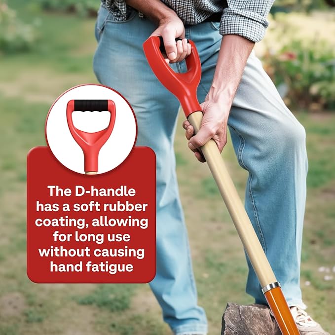 Idzo Garden Pitch Fork, 4-Tine Steel Digging Fork with 45-Inch Wooden Handle, Heavy Duty Spading Fork for Compost, Soil, Mulch, and Yard Work, Strong Y-Grip Design, Essential for Gardeners