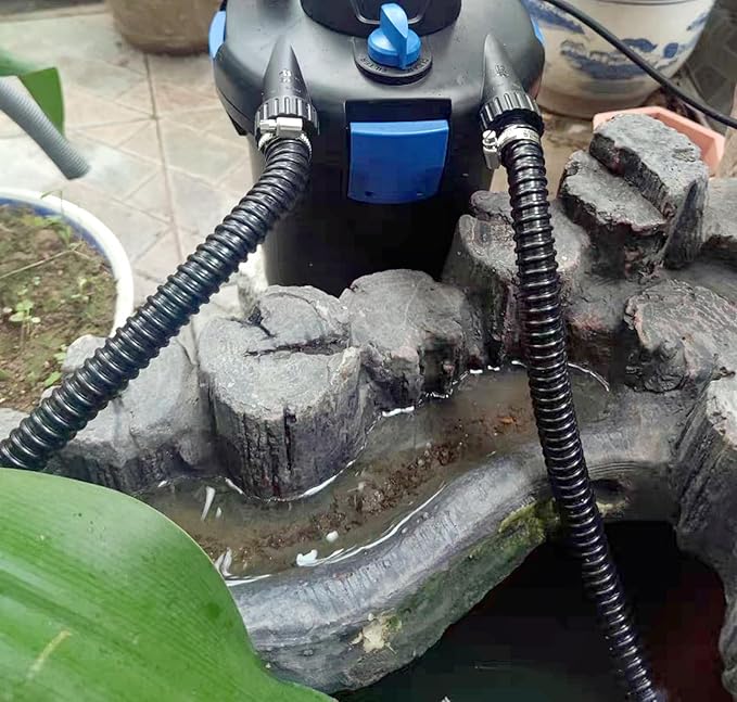 Pond Tubing 1 1/4 Inch Id Flexible Plastic Corrugated Water Sump Pump Drain Hose10Ft,Black