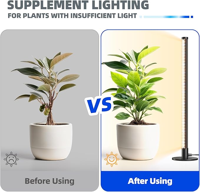 Barrina T10 Vertical Grow Light, 20W 2FT Desk LED Plant Light, Hanging and Standing, Table Top Full Spectrum Grow Lights for Indoor Plants with Stand and On/Off Switch, Ideal for Plants Growth