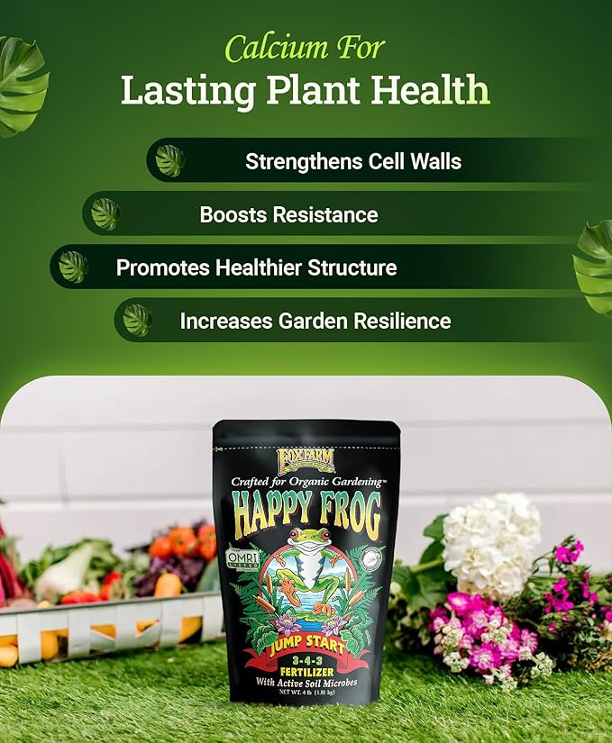 FoxFarm Happy Frog Jump Start Fertilizer, Seedling Fertilizer for Essential Nutrients of Container Plants - Supports Strong Organic Growth with Phosphorus and Calcium, NPK 3-4-3 (4 lb)