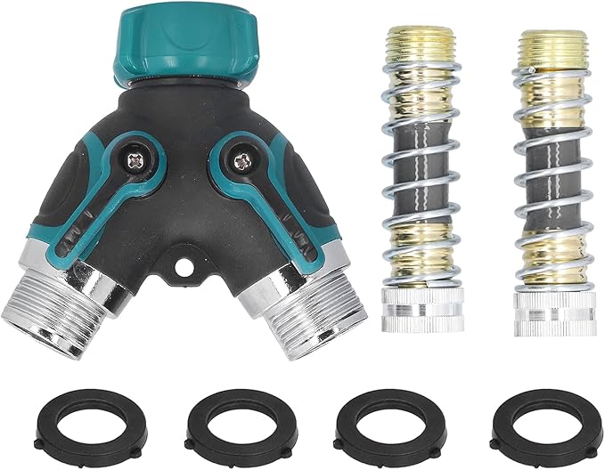 Hose Adapter, Heavy Duty 2 Way Hose Splitter Y Shape with Extended Nozzles and Gaskets for Garden Lawn for Irrigation
