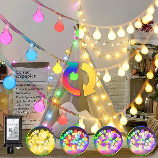 360 LED String Lights 132ft, 9 Lighting Modes Plug in Fairy String Lights for Bedroom Classroom Patio Garden Wedding Party Christmas Tree Outdoor Indoor Decorations (Warm White to Multicolor)