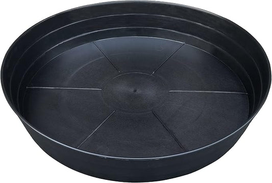 25 Inch Extra Large Planter Saucer, Extra-Deep 4.25 in Black Drip Trays for Flower Pot, Heavy Duty Drainage Tray Indoors No Holes, Plastic Plant Plate Water Catcher for Pots Base 19 20 21 22 in