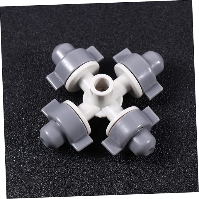 10pcs Inner Head Irrigation Drip Nozzle Shaped Water Greenhouse Outdoor Garden Outlet Sprinkler Plastic Cooling Four-Way Misting Patio Flow Nozzles Lawn Export for Brass