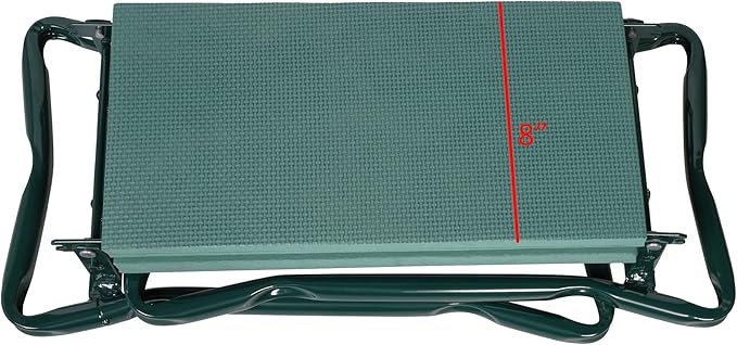 Garden Kneeler Seat Heavy Duty Gardening Bench Stool with 2 Tool Poch Bags, Widen EVA Soft Foam Pad for Kneeling and Seating, Lightweight Frame