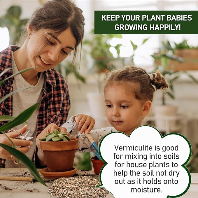 8QT Horticultural Vermiculite Bulk, Organic Vermiculite for Plants, Course Grade Vermiculite for Gardening, for houseplants, for Mushrooms, to Maintain Soil Moisture and Plant Growth(3-6mm)