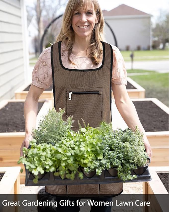 Garden Apron With Pockets,Woodworking Artist Tool Apron，Unique Gardening Gifts for Women/Men