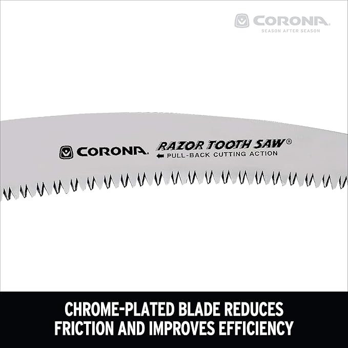 Corona Tools 10-Inch RazorTOOTH Folding Saw | Pruning Saw Designed for Single-Hand Use | Curved Blade Hand Saw | Cuts Branches Up to 6" in Diameter | RS 7265D