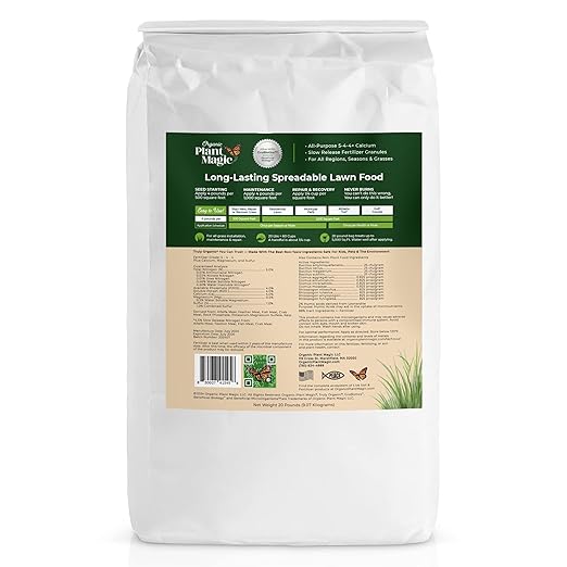 Organic Plant Magic - Truly Organic™ Slow Release Granular Lawn Fertilizer: Best Fertilizer for Grass, Bermuda, St. Augustine, Yard & Lawn Care - Grass Fertilizer Granules (20 Lb)