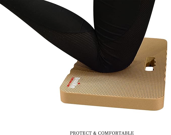 Extra Thick Kneeling Pad Comfy Foam Kneeler Mat Garden Knee Pad Cushion for Gardening Planting Yard Work Prayer Yoga Mechanic Exercise Workout Baby Bath 18 x 11 x 1.5 Inch Large 2 Pack Beige