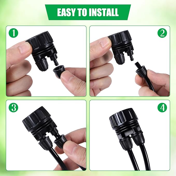 5 Pcs Double Head Hose Adapters,2-Way Connector Convert 3/4 Inch Female GHT to 1/4 Inch Irrigation Tubing Connectors,Garden Faucet Connectors for Irrigation Misting System