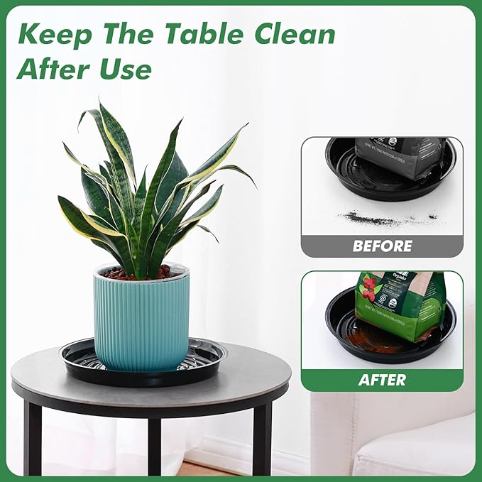 40 Pack 4 Inch Plant Saucer, Black Plant Saucers for Indoors No Holes, Plastic Plant Saucer for Plant Pots Plant Water Catcher Tray, Small Flower Pot Saucers Bulk Plant Drip Trays for Potted Plants