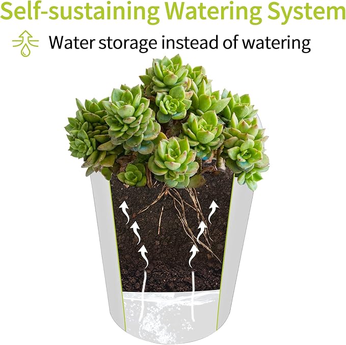 TCBWFY 12.5cm Self Watering Pots for Indoor Plants,5 Sets Self Watering Planter Pots with Visual Water Level Window and Multiple Vents,Self Watering Plant Pot for All House Plants,Flowers,Herbs