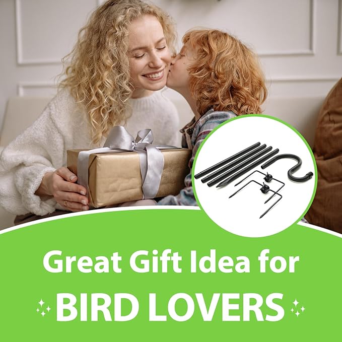 Shepherds Hooks, 94" Bird Feeder Pole for Outdoor, 4/5” Thick Hummingbird Feeders Stand Heavy Duty, Hanging Plant Hanger Stake with 5-Prong Base, Metal Shepard Stick