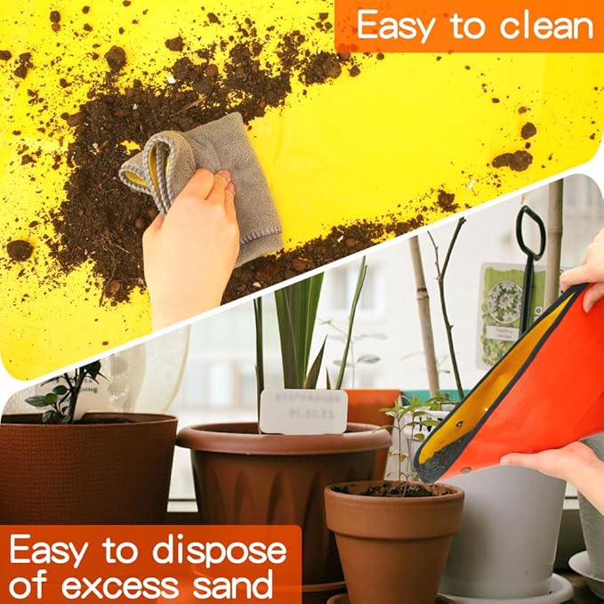 Repotting Mat for Indoor Plants,Potting Mat,Garden Supplies,Garden Tool Set,Gardening Gifts,Indoor Gardening System,Gardening Gifts,Indoor Plant Tools,Plant Mats for Repotting(Organge 26*26 in)