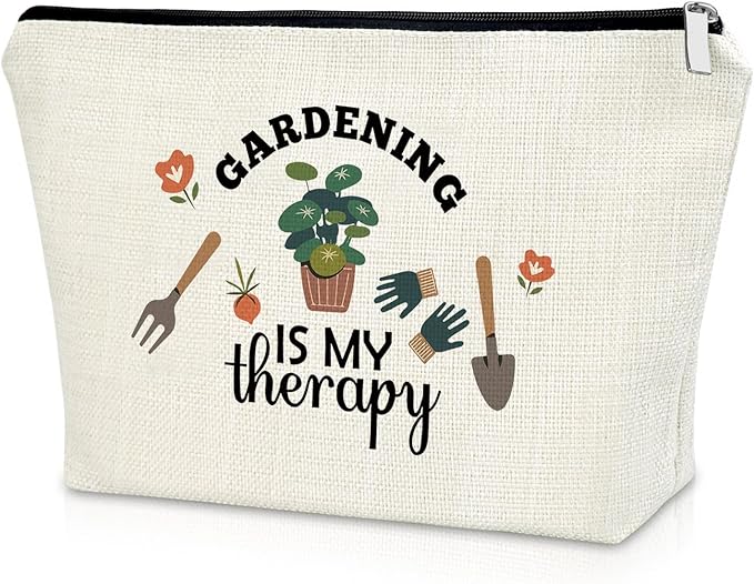 Gardening Gifts for Women Unique Makeup Bag Mom Birthday Gifts Gardener Cosmetic Bag Gardening Is My Therapy Funny Plant Lady Gifts Nature Lovers Gift Ideas Mothers Day Christmas Gifts