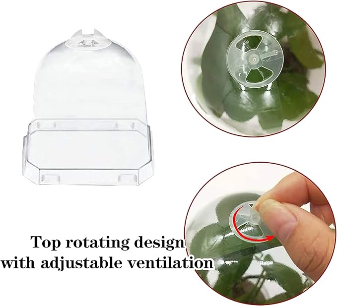 EBaokuup 30PCS Plant Nursery Pots with Humidity Dome, Small Plastic Square Flower Pot Planting Container, Plastic Gardening Pot