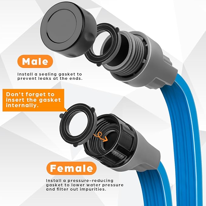 Sprinkler Hose 75FT, Heavy Duty Watering Hoses, Efficient Irrigation Tubing for Garden Lawn Sprinklers System with 30 Pack Staples