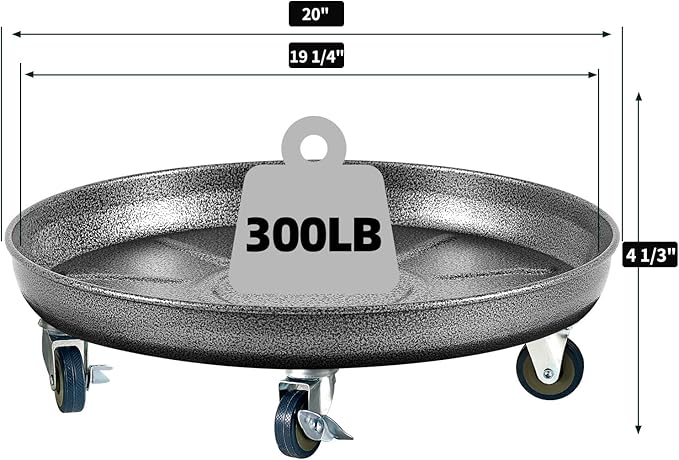 Heavy Duty Plant Caddy with Wheels 20 Inch, 360° Caster, Outdoor Rolling Plant Dolly That is Not Easily Rusted, Indoor Metal Plant Cart with Rollers, Plant Pot Trolley, Silver 1 Pack
