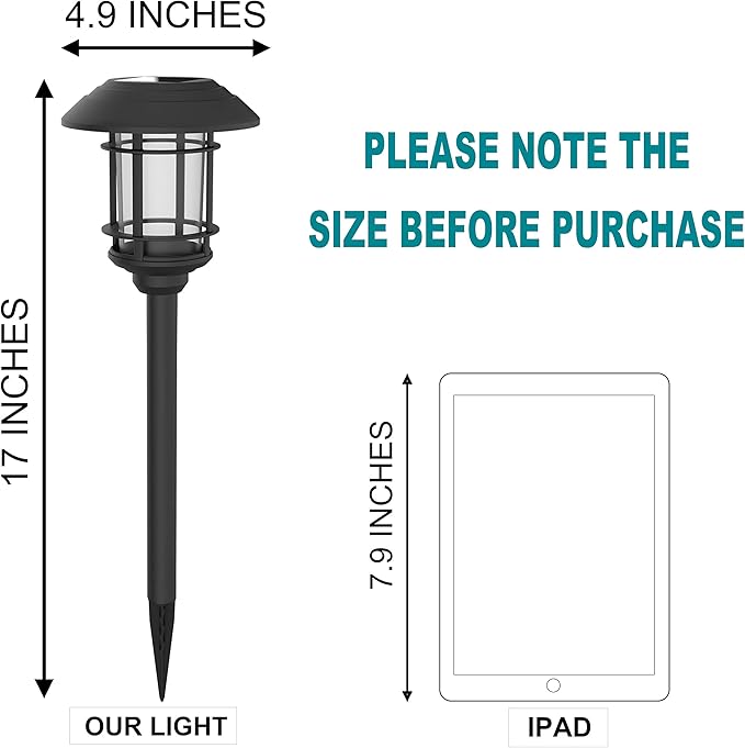 MAGGIFT Solar Powered Pathway Lights - 6 Pack, Waterproof, Warm White for Lawn, Patio, Yard, Walkway, Deck, Driveway