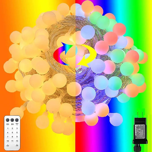 Globe String Lights,Multicolor 65.6 Feet 150 led 11 Lighting Modes Fairy String Lights with Remote,Waterproof Mini Globe Lights Decorn for Indoor Outdoor Party Wedding Christmas Tree Garden