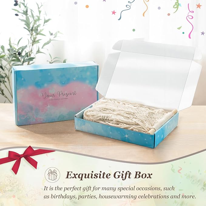 Mkono Macrame Plant Hangers, 6 Pack Indoor Hanging Planters for Plants with 6 Hooks Decorative Hanging Basket Flower Pots Holder Stand in Different Sizes for Boho Home Decor, Ivory