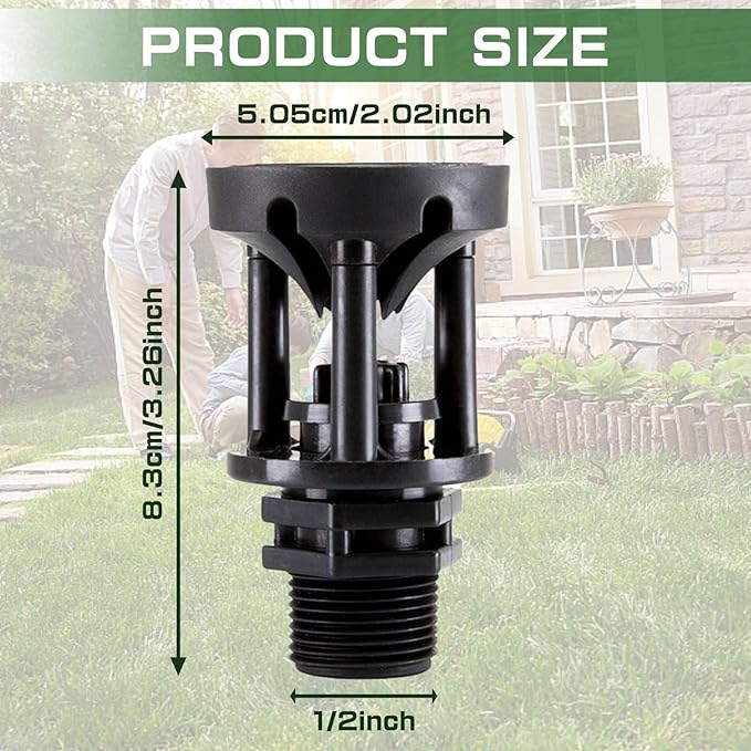 4 Pack Wobbler Irrigation Sprinkler, 1/2 inch Water Saving Wobbler Sprinkler Head, 46 to 79 ft Spray Distance Garden Wobblers for Irrigation Medium Lawn, Yard and Areas
