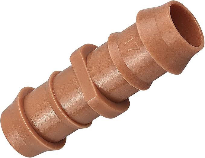 35-Pack Drip Irrigation Barbed Coupling Fittings, Barbed Connectors(17mm) Fit 1/2''(.600 ID) Drip Tubing,Sprinkler Tubing Connector for Drip Irrigation Systems