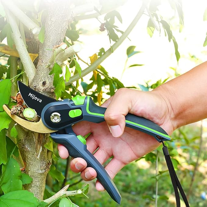 Garden Pruners, Pruning Shears for Gardening Heavy Duty with Rust Proof Stainless Steel Blades, Best Hand Pruners Garden Shears Ergonomic Gardening Tools