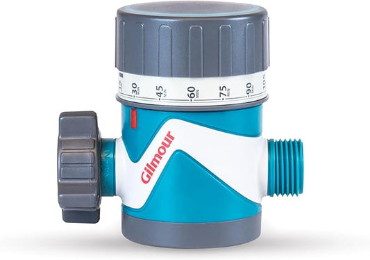 Gilmour Single Outlet Mechanical Water Timer for Garden Hose, Irrigation Timer for Sprinklers and Drip Lines, Blue
