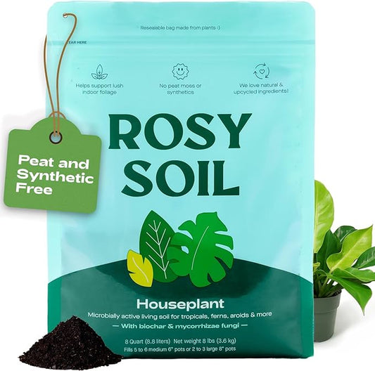 Indoor Potting Soil for House Plants - Organic Potting Soil Mix for Indoor Plants - Enriched w/Root-Boosting Biochar for Foliage Plants, Flowers, Herbs - Peat Free, Less Prone to Gnats - 8qt