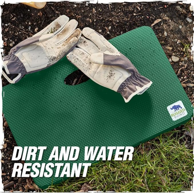 Rugged Rhino Soft Foam Kneeling Pad, Thick Knee Mat Resists Water, Durable Shock Absorbent Pads, Comfortable Strong Rebound, Gardening, Mechanic Tools, Bath Tub Essentials Pine Green