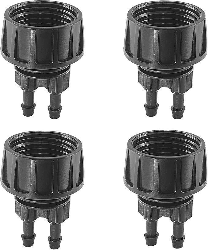 4Pcs 1/4 Inch Drip Irrigation Hose Connectors 3/4 Inch Garden Faucet Hose Adapter Drip Irrigation Tubing Connector for Garden Irrigation Misting System (2-Way)