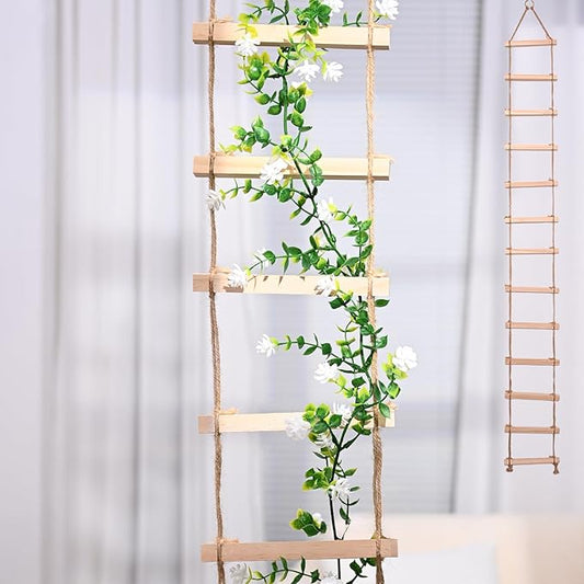 Sturdy Climbing Plants Trellis - Natural Wood Ladder Design for Indoor & Outdoor Use, Easy Installation, Reliable Support for Vines & Climbers, Modern Home Decor, Durable Plant Support System