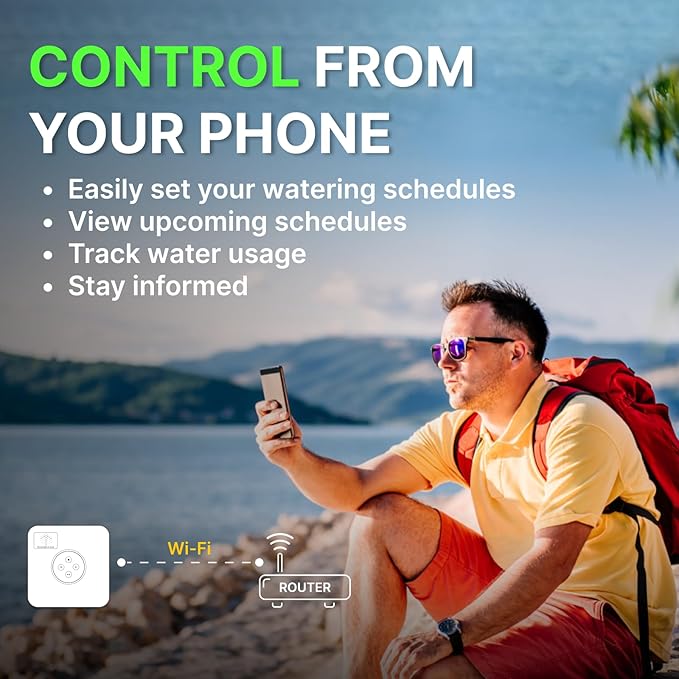 ImoLaza ET Master 4th Gen Smart Sprinkler Controller: Upgraded 8-Zone WiFi Irrigation Controller with Automated Watering, App Control, Smart Weather Skips and Fault Alerts