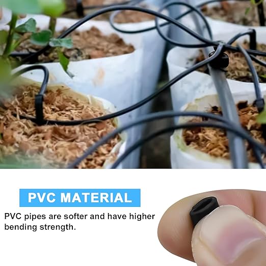 1/4 PVC Drip Irrigation Tubing, 100FT Drip Irrigation Hose, Misting Tubing or Blank Distribution Tubing for DIY Garden Irrigation Hydroponics System