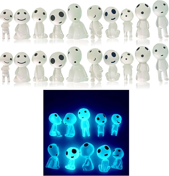 Oismys Glow in Dark Tree Elves Fairy 20Pcs Luminous Ghost Micro Landscape Accessories Garden Decoration Outdoor Patio Lawn Yard Fish Tank Potted Plants Kit