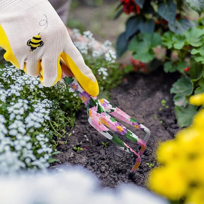Gardening Gifts for Women,3 PCS Floral Print Gardening Tools Pink Include Hand Rake,Pruner and Trowel, Pink Exquisite Packaging Garden Gifts for Mom and Ladies